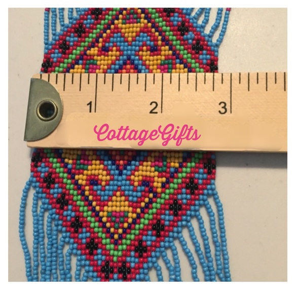 Woven Seed-Bead Boho Necklace - Picture 5 of 9